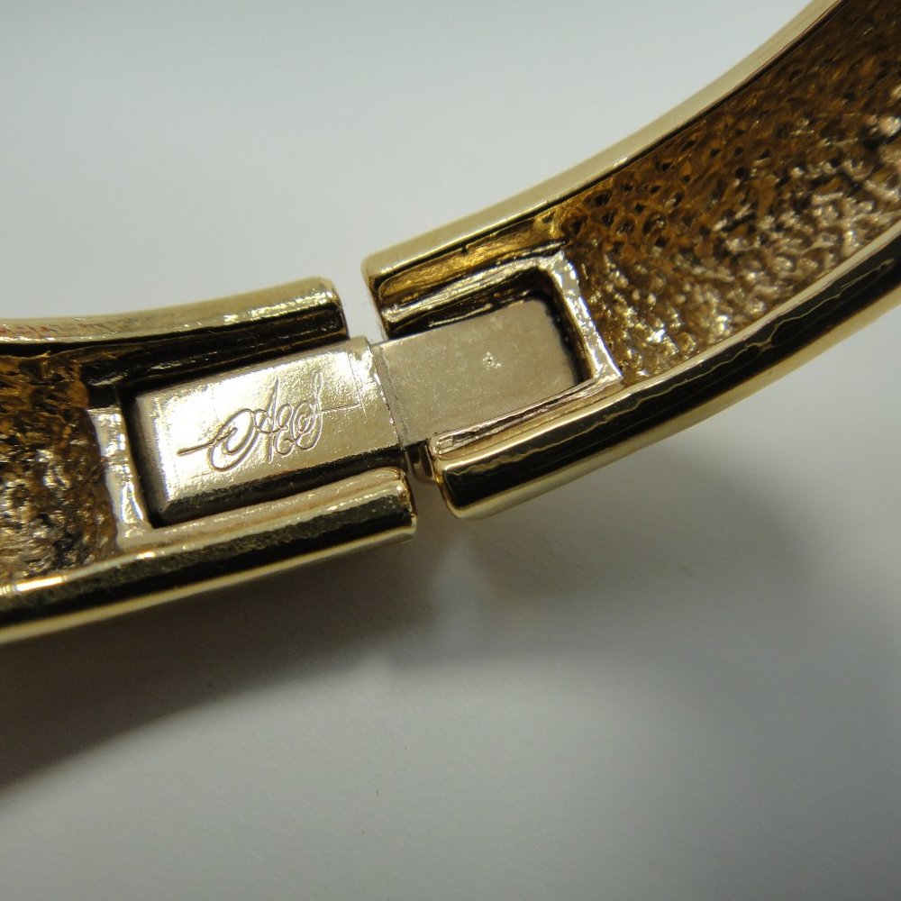 A&S Leopard Enamel Rhinestone Bangle Bracelet Jaguar - Picture 6 of 13